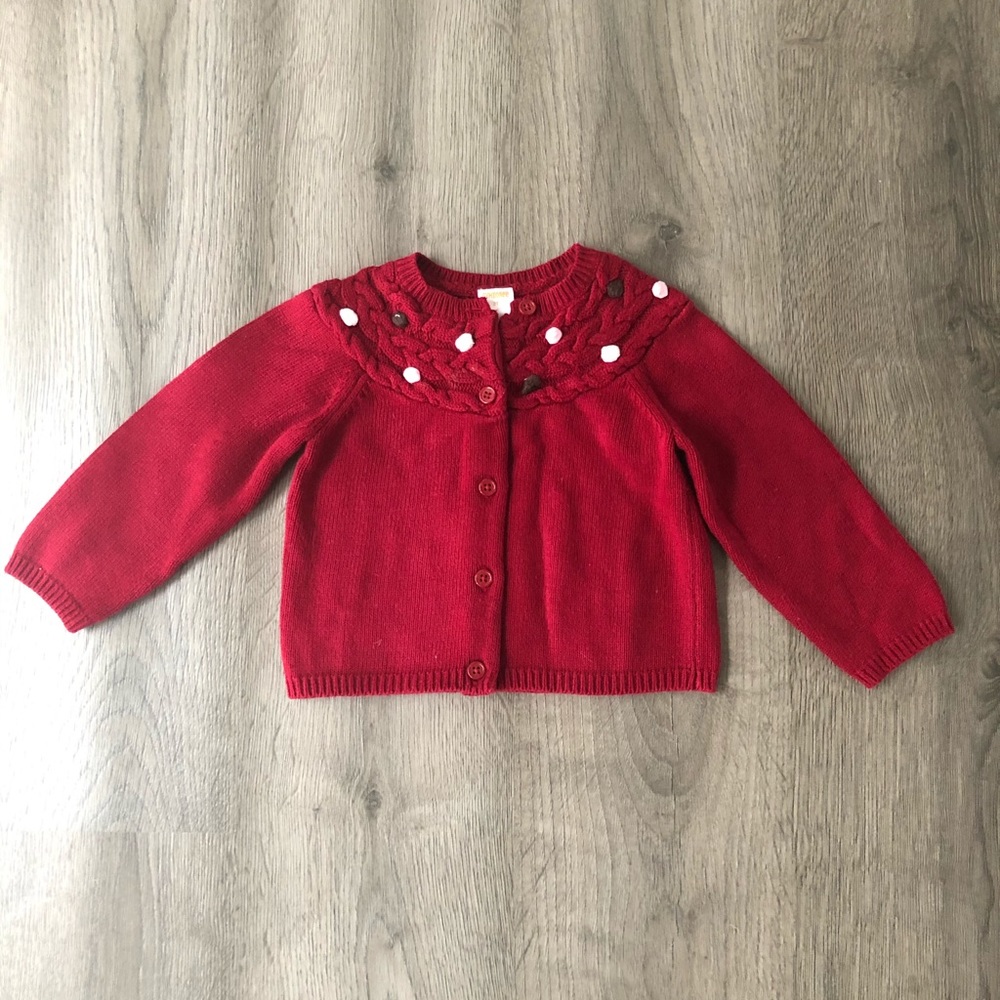 Red sweater cardigan - size 3T